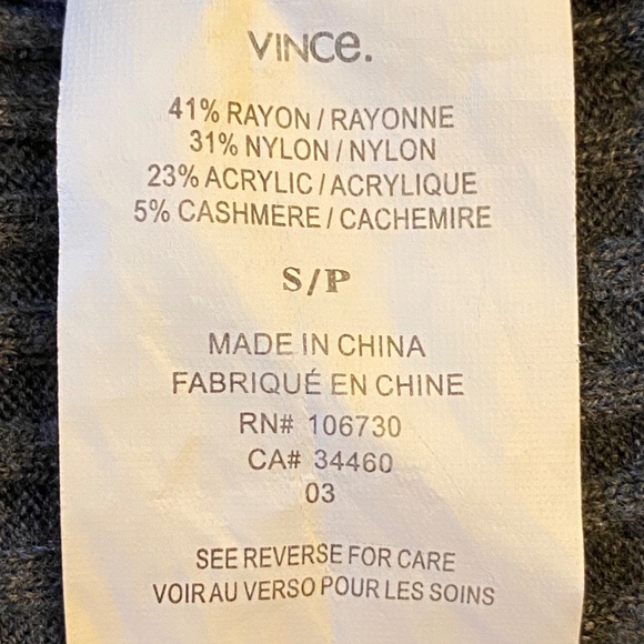 Vince Lightweight Skinny Ribbed Turtleneck Heather Carbon Sweater Size Small - Picture 8 of 13